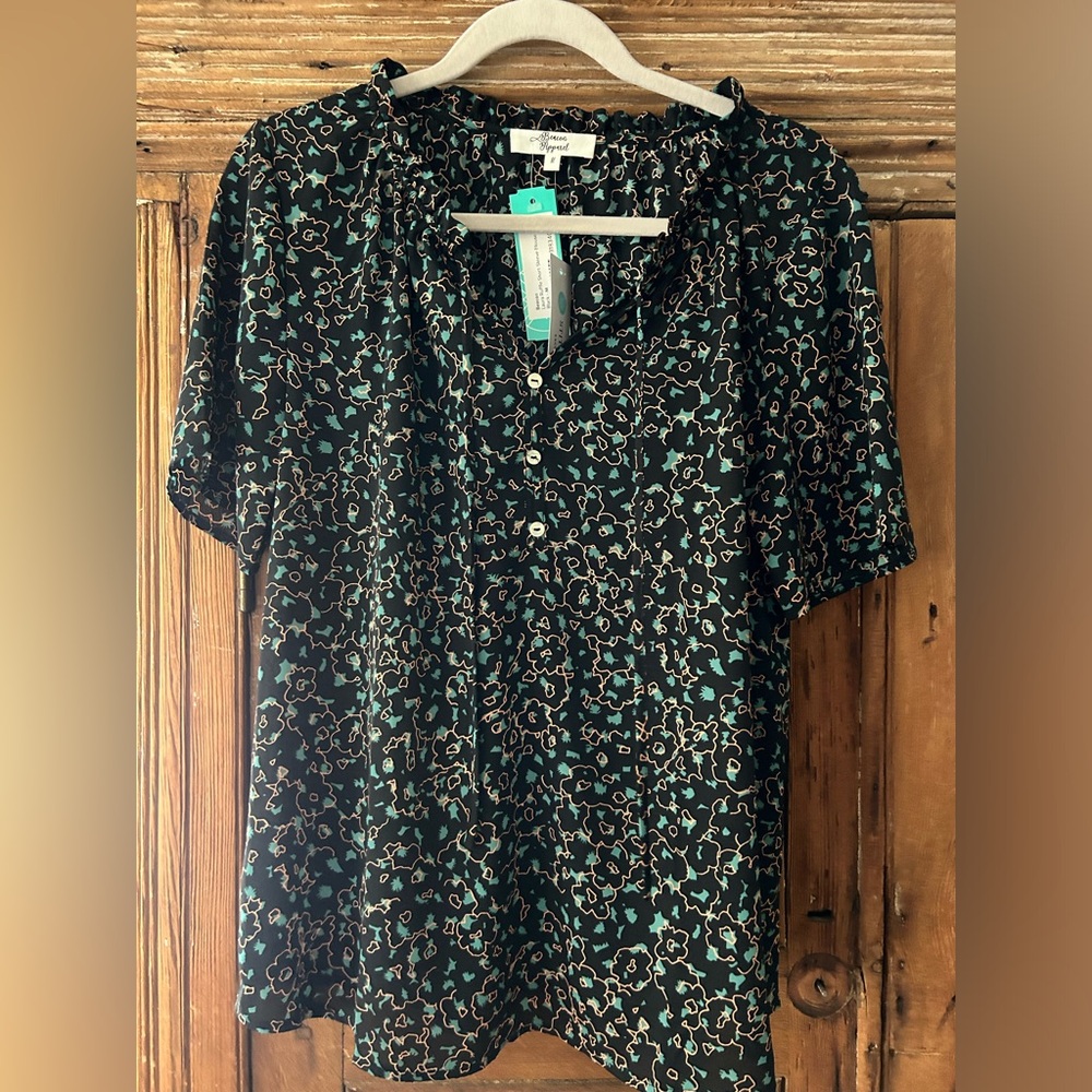 West Kei Laura Ruffle Short Sleeve Blouse